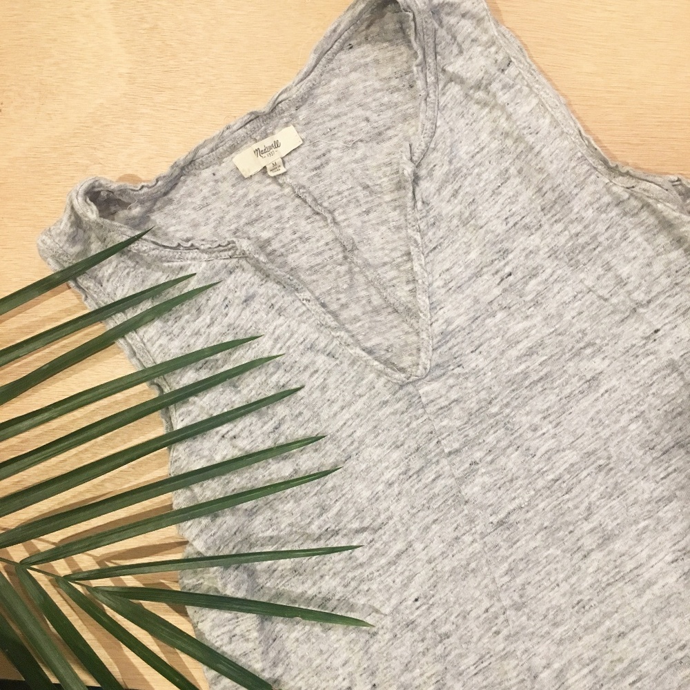 Madewell Linen Split-Neck Top